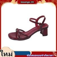 ราคา รองเท้าส้นสูงแฟชั่นฤดูร้อนแบบเปิดนิ้วเท้า ส้นสูงแบบข้ามสาย สีพื้น PU กันลื่น ทนทาน รองเท้าส้นสูงแฟชั่นสำหรับผู้หญิง ราคาขายส่งจากโรงงาน (46507319745)
