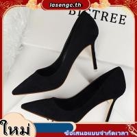 ราคา รองเท้าส้นสูงผู้หญิงต้นไม้ใหญ่หัวแหลมรองเท้าส้นเข็มไซส์ใหญ่34 43 (46057618639)