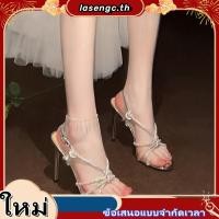 ราคา ฝรั่งเศส Rhinestone รองเท้าส้นสูงผู้หญิง 2025 ฤดูร้อนส้นเข็มสีเงินเซ็กซี่รองเท้า (42578593434)