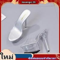 ราคา รองเท้าแพลตฟอร์ม ส้นสูง 15 ซม หัวแหลม สีโปร่งใส สําหรับผู้หญิง (27994343930)