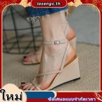 ราคา รองเท้าส้นเตารีด ส้นแบน หัวเหลี่ยม แต่งสายรัดข้อเท้า สําหรับผู้หญิง (27062124941)