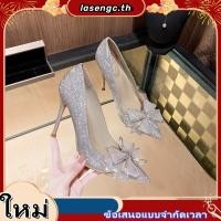 ราคา พร้อมสำหรับการจัดส่ง รองเท้ายางคัชชู รุ่นรัดส้นรองเท้าส้นตึกสำหรับผู้หญิง แบบซิลิโคน ยืดหยุ่น คริสตัล ส้นสูง 35 40 SM92137 (26744401430)