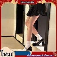 ราคา รองเท้าส้นสูง หนัง Pu ส้นหนา หัวกลม สีดํา สไตล์คลาสสิก (57807347826)