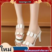 ราคา รองเท้าแตะพีปโทว์ส้นสูงสำหรับผู้หญิง ไซส์ใหญ่ ทำจากPU สไตล์กลางแจ้ง (57907207983)