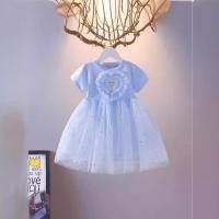 ราคา Ready Stock Girls Short Sleeve Dress Princess Elsa Dress Summer New Frozen Tulle Skirt Western Style Children s Aisha Dress 5ozL (49007564000)
