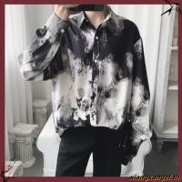 ราคา M XXL มัดย้อม แฟชั่นเสื้อเชิ้ตแขนยาวผู้ชายหลวม เสื้อเชิ้ตลาย (40128997769)