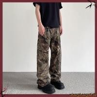 ราคา กางเกงทํางานลายพราง American retro high street Vibe สําหรับผู้ชายและผู้หญิงกางเกงขาตรงทรงเข้ารูปสะอาด (44420637967)