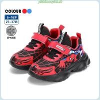 ราคา Cool Spiderman Fashion Boys LED Boots 3 7 Years Vel Spider Light Up Boots for Boys Play Gift Casual Sport Running Sneakers for Boys Spider Man LED Light Up Blue Black School Shoes โรงเรียนอนุบาลและประ