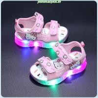 ราคา SUGE รองเท้าแตะลําลอง ลายการ์ตูนแมว มีไฟ LED สีชมพู สีม่วง แฟชั่นชายหาด สําหรับเด็ก (29383325426)
