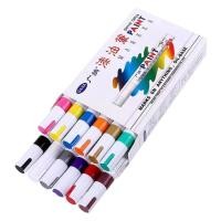 ราคา ปากกา Paint ปากกาเขียนล้อ เขียนเหล็ก กระเบื้อง กระจก พลาสติก แก้ว ไม้ แต้มสีรถ ปากกากันน้ำ 12สี (28541003011)