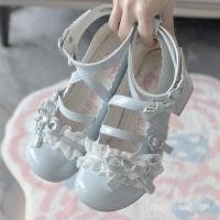 ราคา DQVA รองเท้าหนังขนาดเล็ก สไตล์ Lolita พร้อม bow สีเชอร์รีเรดToe หนา ทรง Mary Jane สำหรับคนชอบแฟชันเหมือนเจ้าหญิง (54004321260)