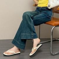 ราคา R RT9L แบน Flip Flops สุภาพสตรีสวมใส่ด้านนอกแฟชั่น All Match Flip Flops Casual Seaside วันหยุดชายหาด Flip Flops รองเท้าแตะรองเท้าแตะ (55303866835)