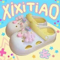 ราคา รองเท้าแตะสุภาพสตรีแบบการ์ตูนสีชมพูกับลายกระต่าย สำหรับใส่กลางแจ้ง (48554288930)