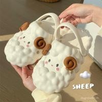 ราคา รองเท้าแตะลายการ์ตูนน่ารัก หน้ายีนส์ลูกแกะ พื้นมя่นุ่ม EVAToeCover สำหรับเดินสบาย ๆ (46454396901)