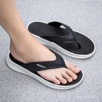 ราคา WESP หนาSoled Flip Flops ผู้ชาย Anti Slip รองเท้าแตะกลางแจ้ง Flip Flops นักเรียนชายรองเท้าชายหาดลําลอง (57603871262)