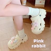 ราคา รองเท้าแตะกระต่ายสีชมพู สำหรับใส่กลางแจ้ง ออกแบบมาให้นุ่มสบายและเพิ่มความสูง (52504138130)