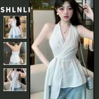ราคา American Spring Summer Women s Off Shoulder Bow Neck T Shirt Chic Street Style (40707167050)