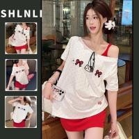 ราคา เสื้อยืดคิตตี้สำหรับฤดูร้อน ออกแบบพิมพ์ สไตล์ slim fit แขนสั้น (29487969547)