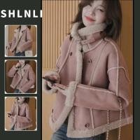 ราคา เสื้อแจ็คเก็ตผ้าวูลเนื้อแกะ ทรงหลวม สไตล์กํามะหยี่หวานเกาหลีสำหรับฤดูหนาว (26739727907)