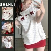 ราคา เสื้อยืดพิมพ์ลายแมวคิตตี้ แขนสั้นสำหรับผู้หญิง ในสไตล์น่ารักของฤดูร้อน (42511031803)