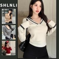 ราคา เสื้อถักแขนยาวสไตล์เกาหลี สำหรับฤดูใบไม้ผลิและใบไม้ร่วง สีทึบ กันหนาวแบบสั้น (26040307087)