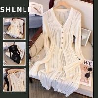 ราคา ชุดบอดี้สูทยาวปานกลางคอวีเกาหลีสําหรับผู้หญิงชุดบอดี้สูทถักแขนยาวลําลองสําหรับฤดูใบไม้ผลิฤดูใบไม้ร่วง (41810030679)