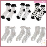 ราคา Zuo ถุงเท้าข้อสั้น ผ้าเชียร์ แต่งลูกไม้ สไตล์ญี่ปุ่น สําหรับผู้หญิง นักเรียน (22451000708)