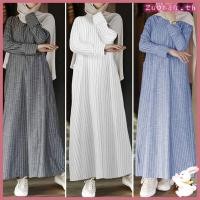 ราคา ชุดมุสลิมแขนยาว A Line Maxi สำหรับผู้หญิง จากผ้าฝ้าย 65 และโพลีเอสเตอร์ 35 สไตล์ vintage abaya ตุรกี พร้อม hijab robe (48106168910)