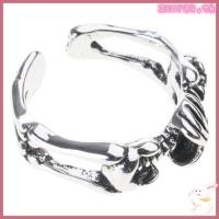 ราคา ZUO แหวนปรับได้ สไตล์ Punk Skeleton Skull Retro แหวนเงินเครื่องประดับโบราณ (46905853502)