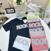 ราคา เสื้อยืดคอกลมแขนสั้น รีดเพชรลาย Rock ป้าย ME (40221056765)