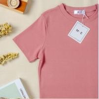 ราคา เสื้อยืดคอกลมแขนสั้น สีพื้น เนื้อนิ่ม สีเข้าใหม่ ป้าย ME (22423473213)