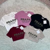 ราคา เสื้อยืดคอกลมแขนสั้น รีดเพชรลาย PRAPA ป้ายME (41872099551)