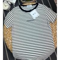ราคา เสื้อยืดคอกลมแขนสั้น ผ้าริ้วนิ่มเด้ง รีดเพชรลาย PRETTY ป้าย ME (48955337438)