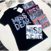 ราคา เสื้อยืดคอกลมแขนสั้น รีดเพชรลาย MISS DEAR ป้าย ME (55506308911)