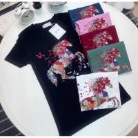 ราคา เสื้อยืดคอกลมแขนสั้น รีดเพชรลายน้องม้า ป้าย ME (49806331624)