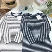 ราคา เสื้อยืดคอกลมแขนยาว ผ้าริ้วนิ่มเด้ง ป้าย ME (40375368135)