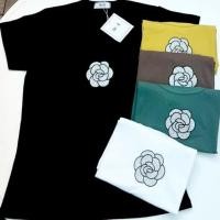 ราคา เสื้อยืดคอยูแขนสั้น รีดเพชรลายดอกไม้เพชร ป้าย ME (48507265812)