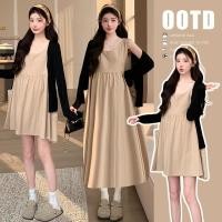 ราคา ชุดคลุมท้องและเสื้อกั๊ก พร้อมเสื้อคาร์ดิแกนสีดำ สำหรับต้นฤดูใบไม้ผลิ (51456904123)