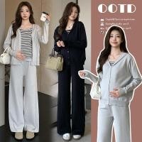 ราคา ชุดคลุมท้องฤดูใบไม้ร่วงฤดูหนาวลําลองถักเสื้อกันหนาวคลุมด้วยผ้าสองชิ้น (48600136325)