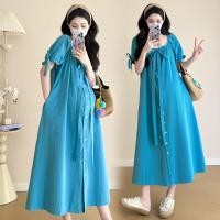 ราคา ชุดคลุมท้อง 2025 ฤดูร้อนสไตล์ใหม่สไตล์ขี้เกียจ Slimmer ดู Laced Up ชุดคลุมท้อง (28280629984)