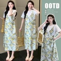 ราคา ชุดคลุมท้องฤดูร้อนสไตล์ใหม่เกาหลีรุ่นผ้าฝ้ายแท้เสื้อยืดเย็บชุดชีฟอง (42600766368)