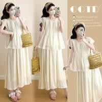 ราคา ชุดคลุมท้องฤดูร้อนเวอร์ชั่นเกาหลีแฟชั่นเสื้อคลุมท้องหลวม ชุดเดรสชุดสองชิ้น (42401837251)