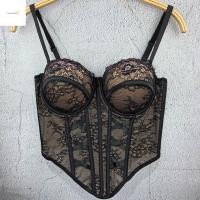 ราคา GOURMETGALORE รัดตัวลูกไม้ Fishbone Slim Lace Crop Top ตาข่ายดอกไม้ สไตล์สตรีทแวร์ เหมาะสำหรับวัยรุ่น (53407248986)