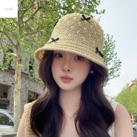 ราคา กอร์ me ga lore หมวกกันแดดสำหรับผู้หญิง ออกแบบสไตล์ชาวประมง สีทึบ ระบายอากาศดี ใช้วัสดุฟางและผ้าฝ้าย มีโบว์และถังหมวกให้ความเย็นในหน้าร้อน (51807496966)