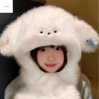 ราคา กอร์เมกาโลเร ผ้าพันคอมูลด้วยขนสุนัข สไตล์เกาหลีน่ารักสำหรับป้องกันลม และหมวกสวมหัวนุ่มนวลเหมือนตุ๊กตา (51107488159)