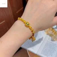 ราคา สร้อยข้อมือดาวลูกปัดตาแมว แกะสลักทรายทองเคลือบทอง สไตล์เรียบหรูลายช้างElephant จากโลหะทองแดง (46757508049)