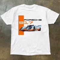ราคา PORSCHE racing short sleeved shirt DU MANS racing T shirt 917 sports car graphic printed T shirt (56205563877)