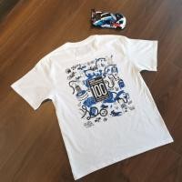 ราคา BMW white short sleeved T shirt 100th anniversary edition for models 325I 530I and M3 racing style crew neck T shirt (55654835271)