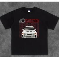 ราคา Mitsubishi racing car graphic custom T shirt EVOLUTION sports car printed cotton short sleeved shirt (55405902118)