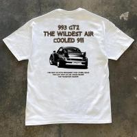 ราคา 911 GT2 Printed Cotton Loose Short Sleeve T Shirt PORSCHE Racing Style T Shirt (53105932743)